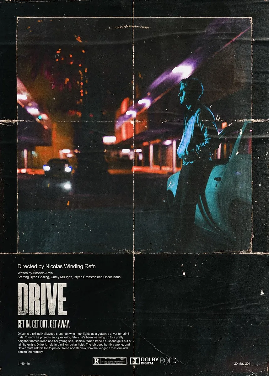 Czarno-białe kadry filmowe - plakat vintage Jasnożółty