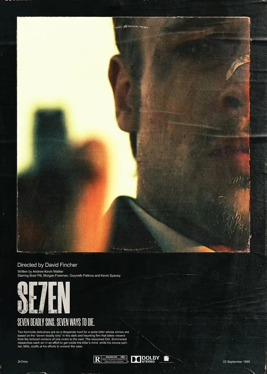 Czarno-białe kadry filmowe - plakat vintage Zielony
