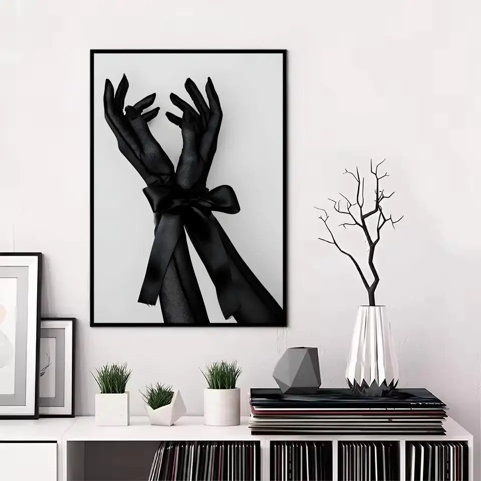 Czarno-biały plakat fashion w luksusowym stylu Zielony