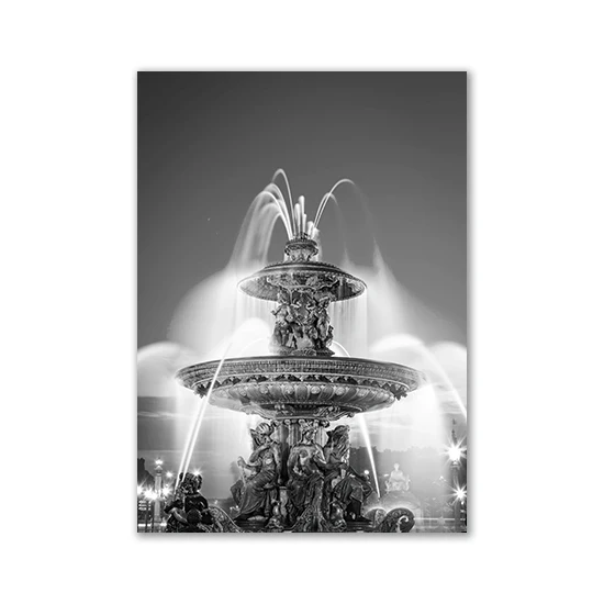 Plakat czarno-biały - fotografia europejskich miast Khaki