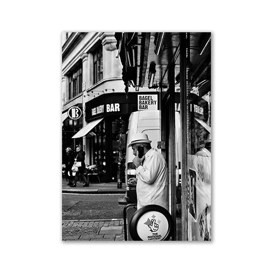 Plakat czarno-biały - fotografia europejskich miast Czarny