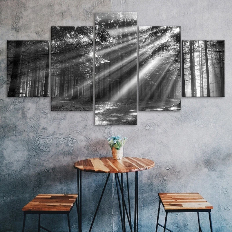 Plakat czarno-biały pejzaż z jeziorem Fioletowy/фиолетовый