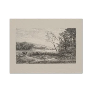 Plakat dark moody - vintage krajobraz olejny Burgundia
