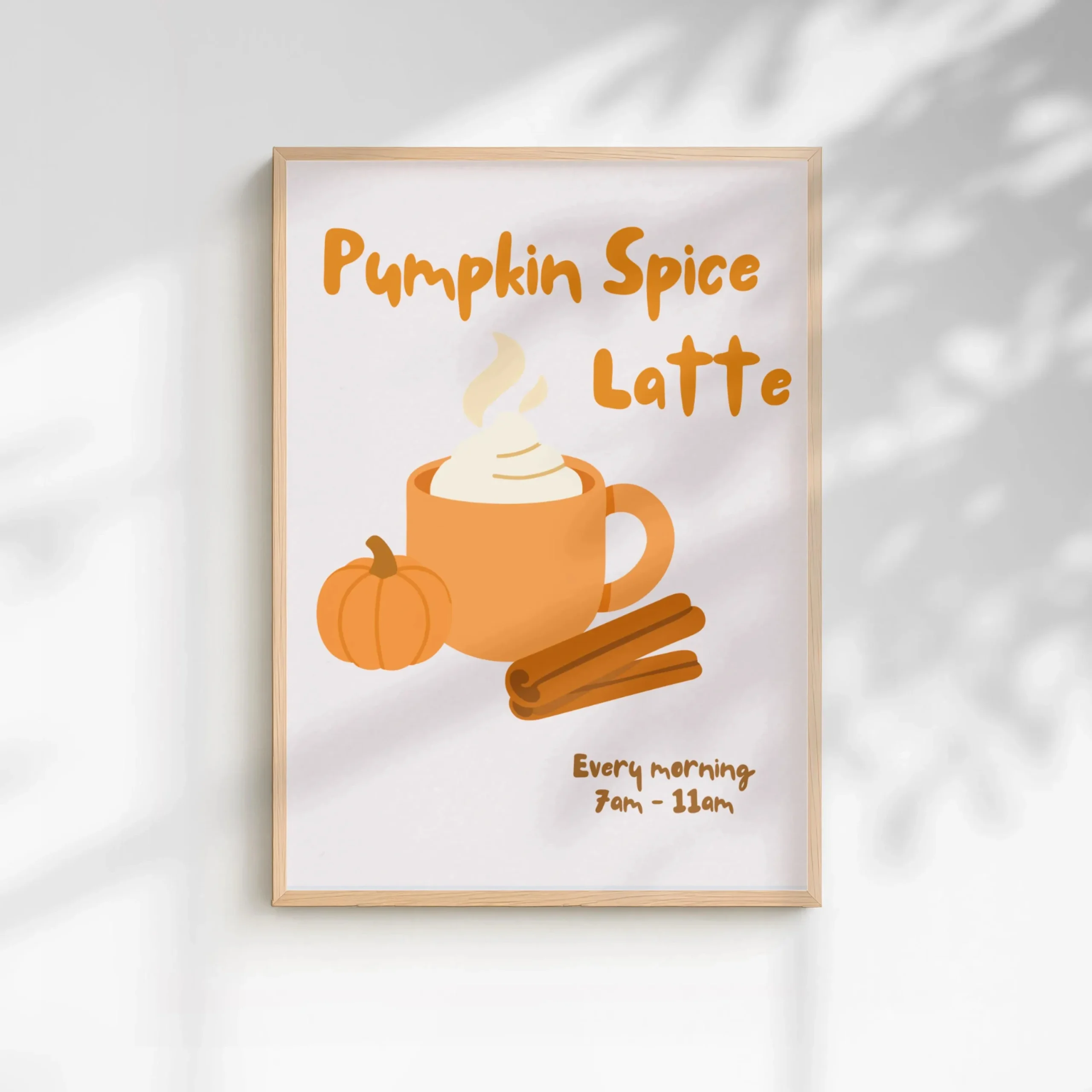 Dyniowe latte - jesienny plakat do kuchni Czerwony