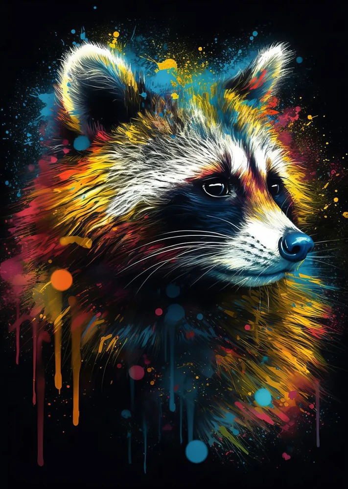 Dzikie zwierzęta akwarela - plakat rekin lew tygrys Beżowy