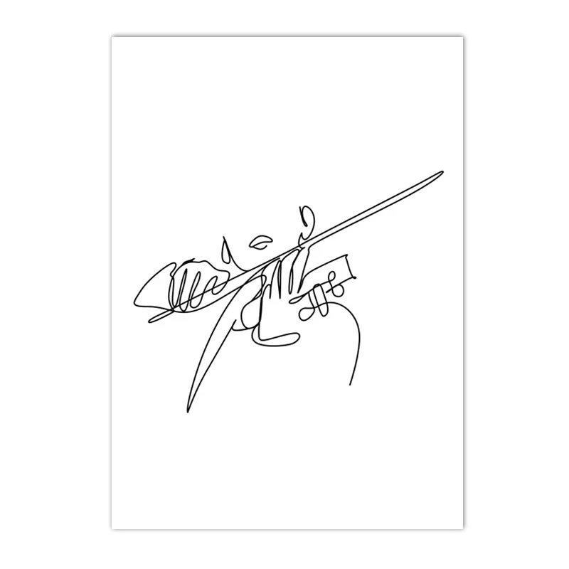 Plakat fortepian minimalistyczna linia Jasny