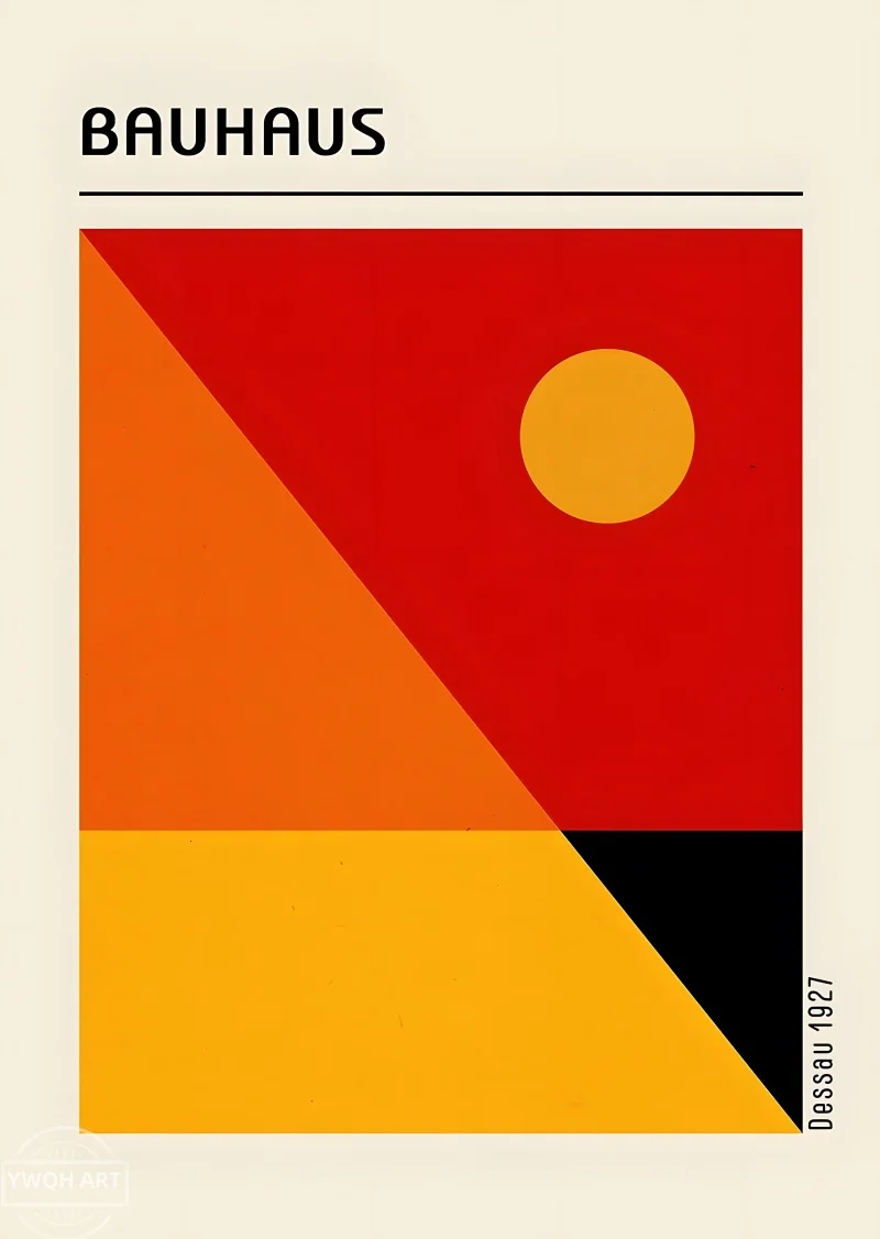 Plakat geometryczny Bauhaus mid-century Fioletowy/фиолетовый