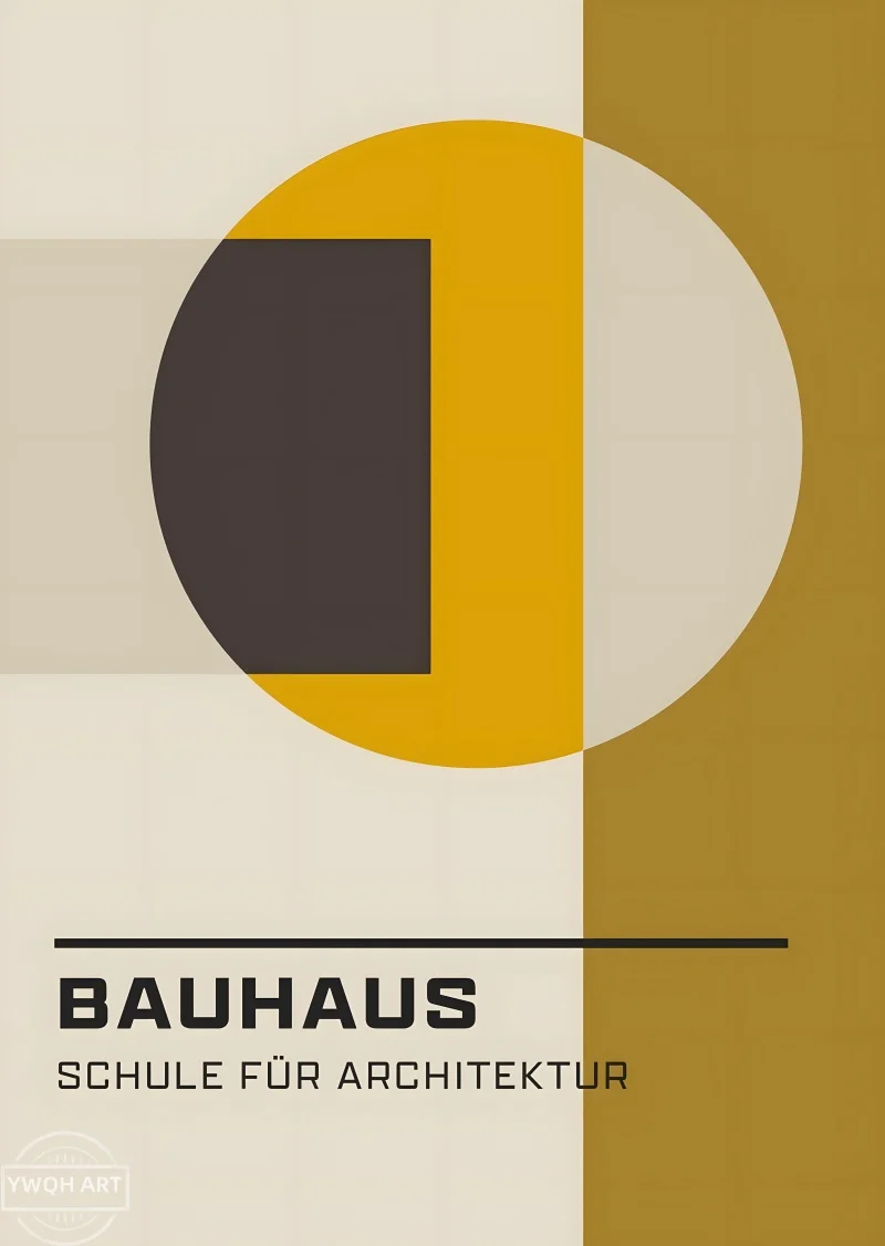 Plakat geometryczny Bauhaus mid-century Wielo