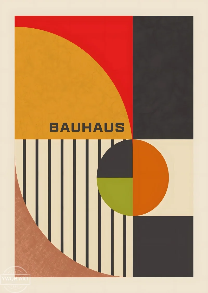 Plakat geometryczny Bauhaus mid-century Zielony