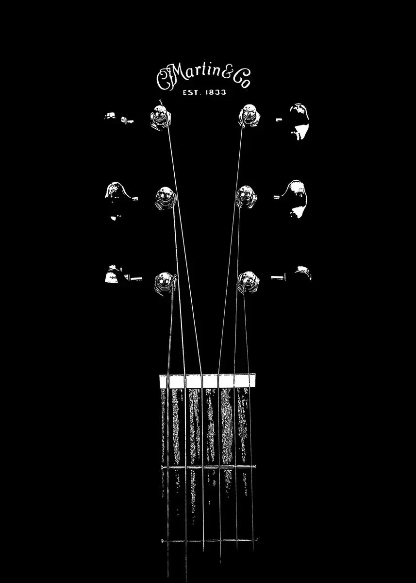 Plakat gitara line art – abstrakcyjny rysunek na ścianę Czekolada