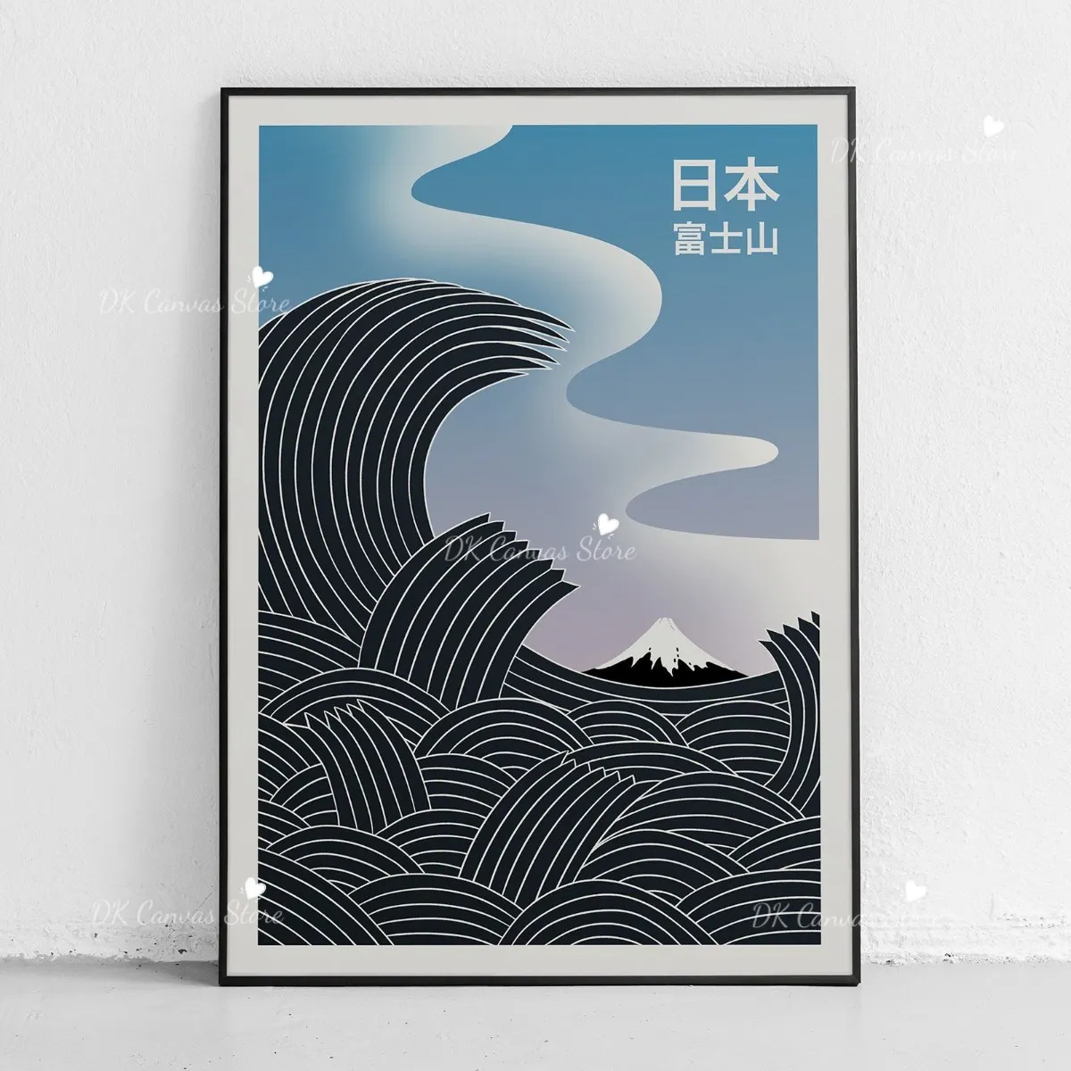 Góra Fudżi japandi - abstrakcyjny plakat Jasnozielony