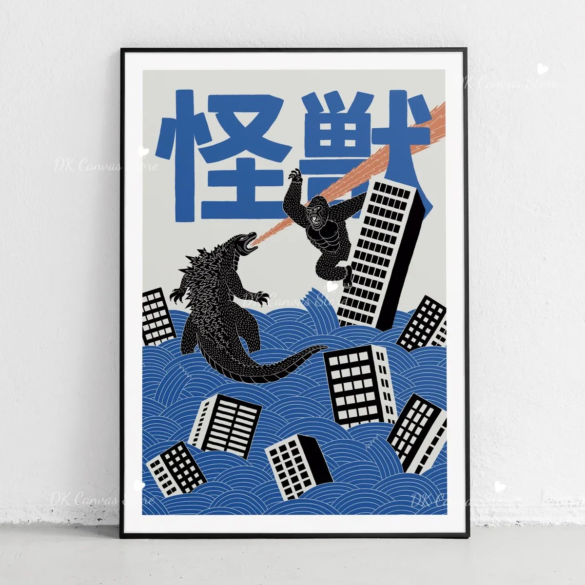Góra Fudżi japandi - abstrakcyjny plakat Różowy