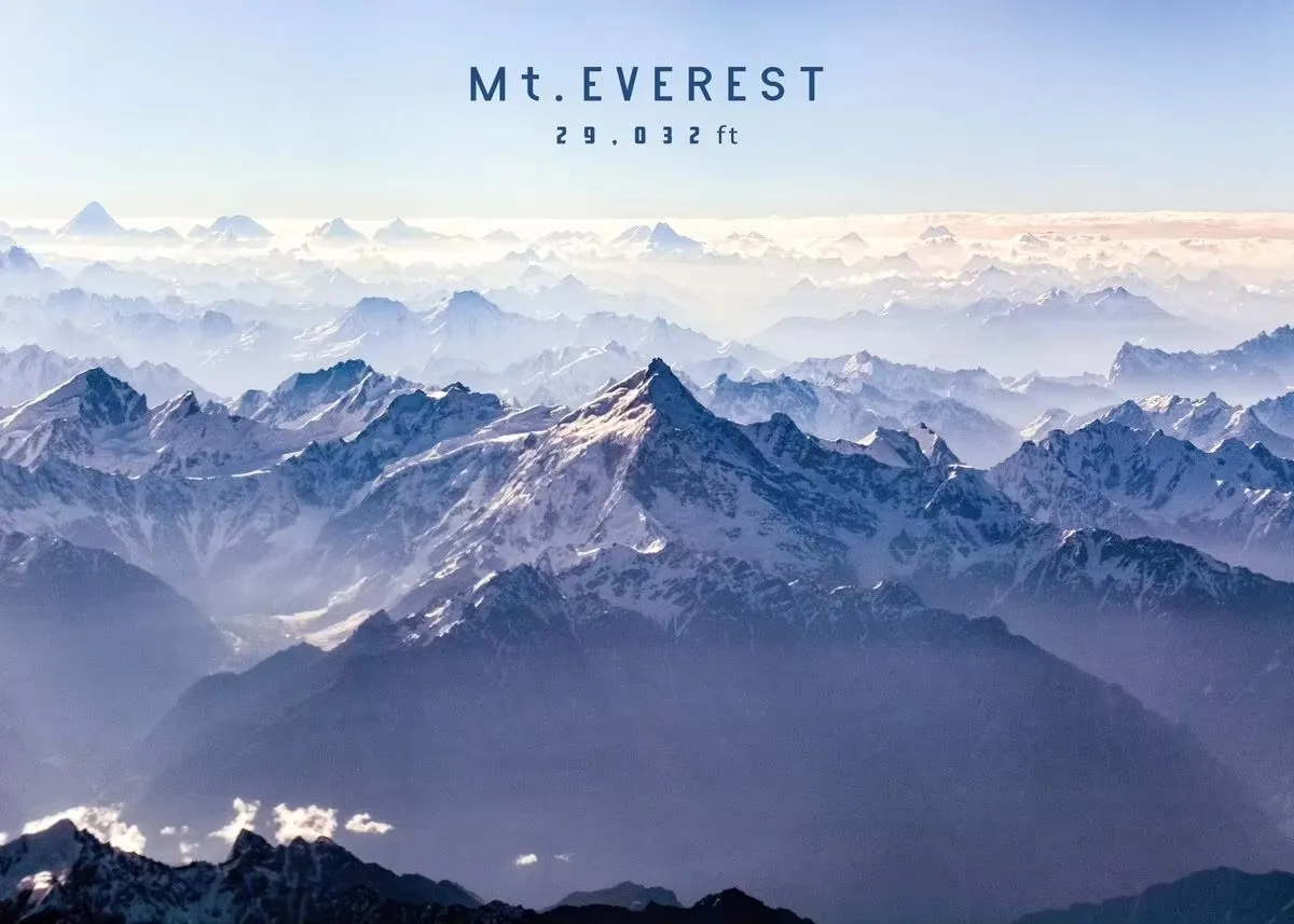 Plakat Mount Everest górski krajobraz Czarny
