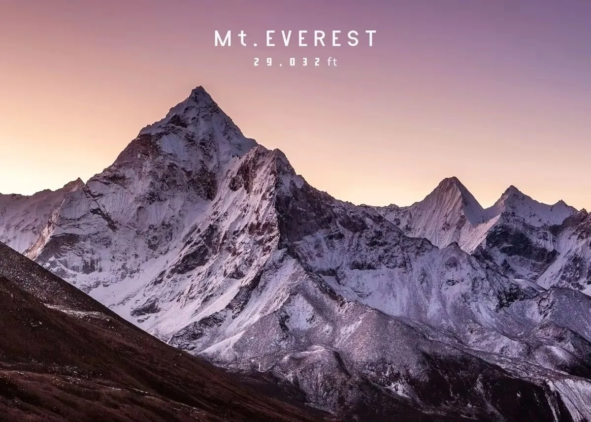 Plakat Mount Everest górski krajobraz Fioletowy/фиолетовый