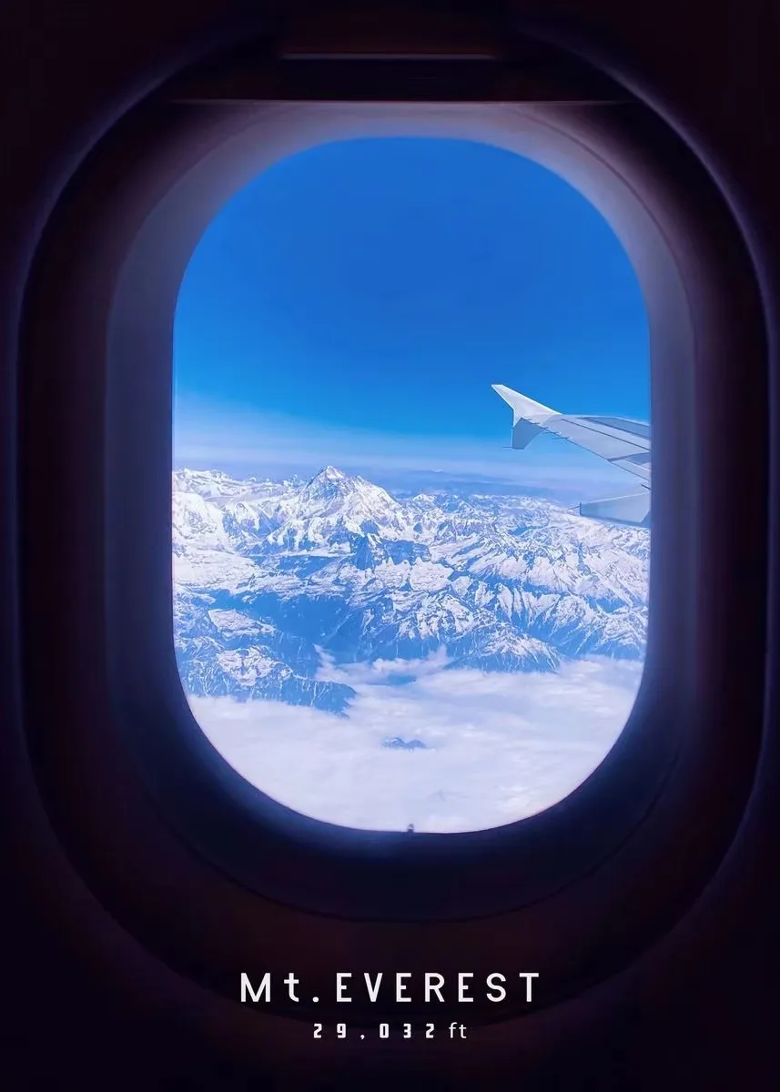 Plakat Mount Everest górski krajobraz Granatowy