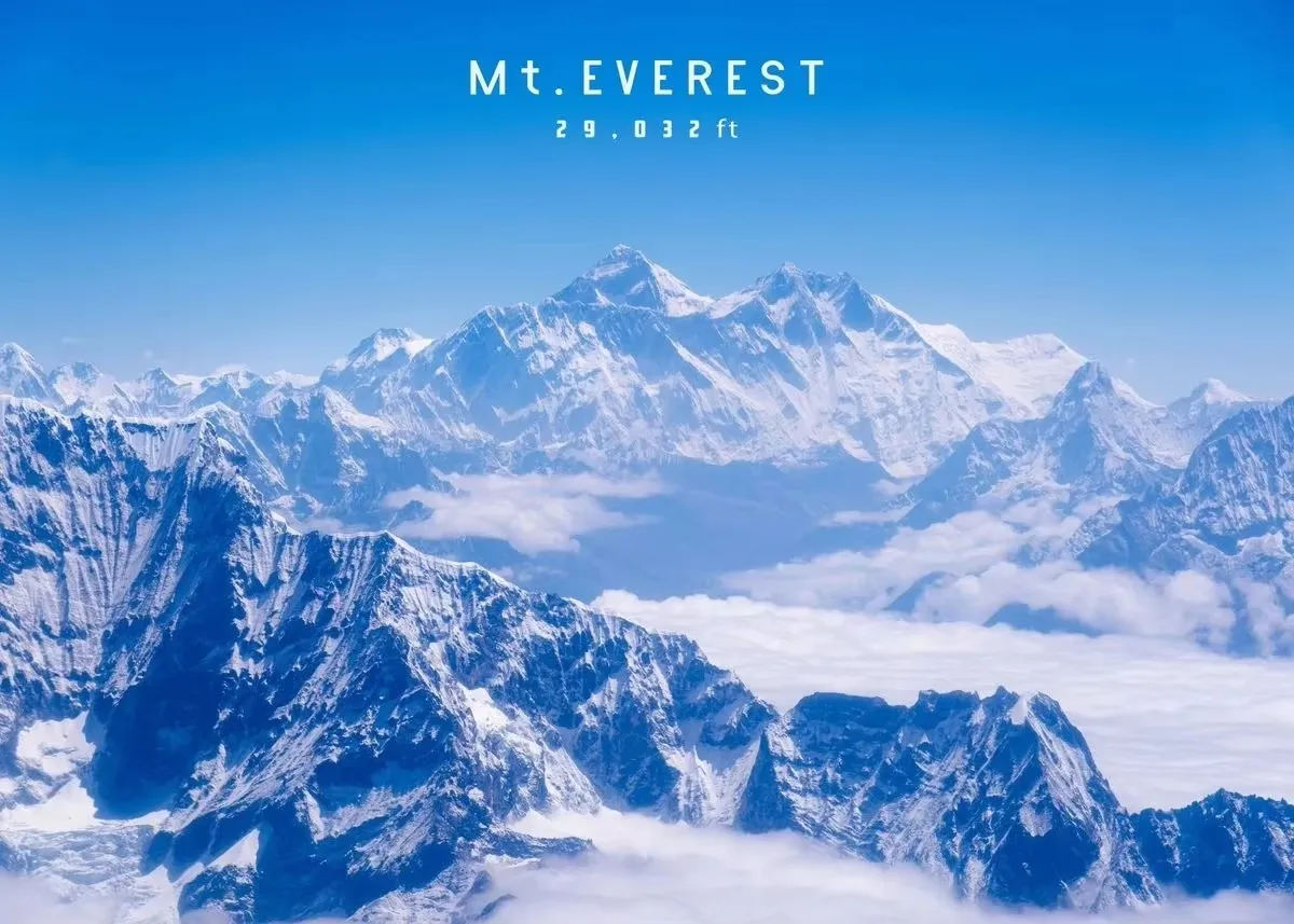 Plakat Mount Everest górski krajobraz Jasnozielony