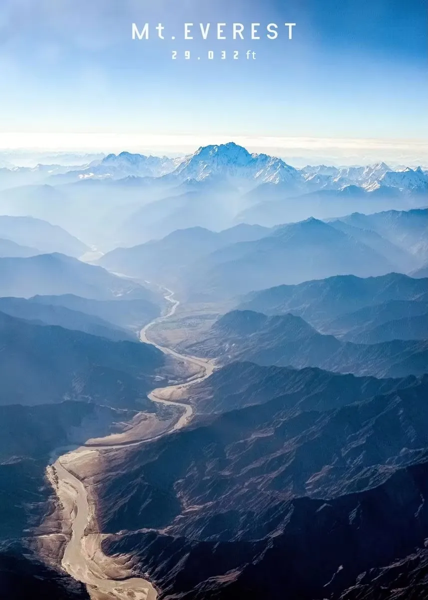 Plakat Mount Everest górski krajobraz Różowy