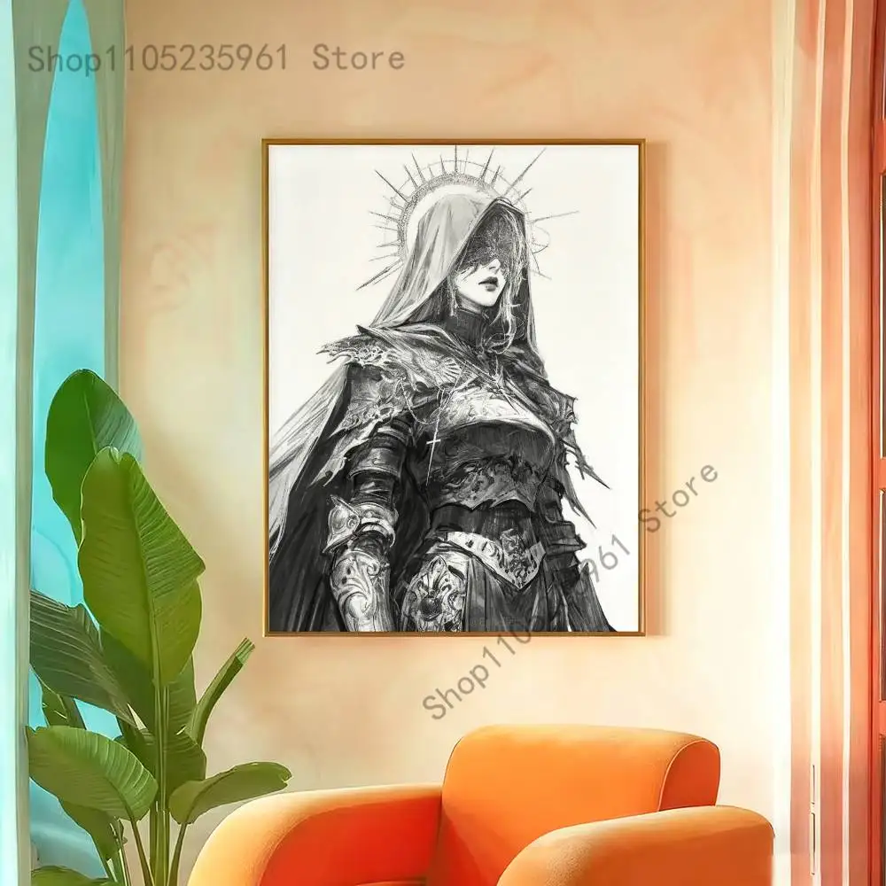 Plakat w mrocznym stylu gotyckiej estetyki Przezroczysty