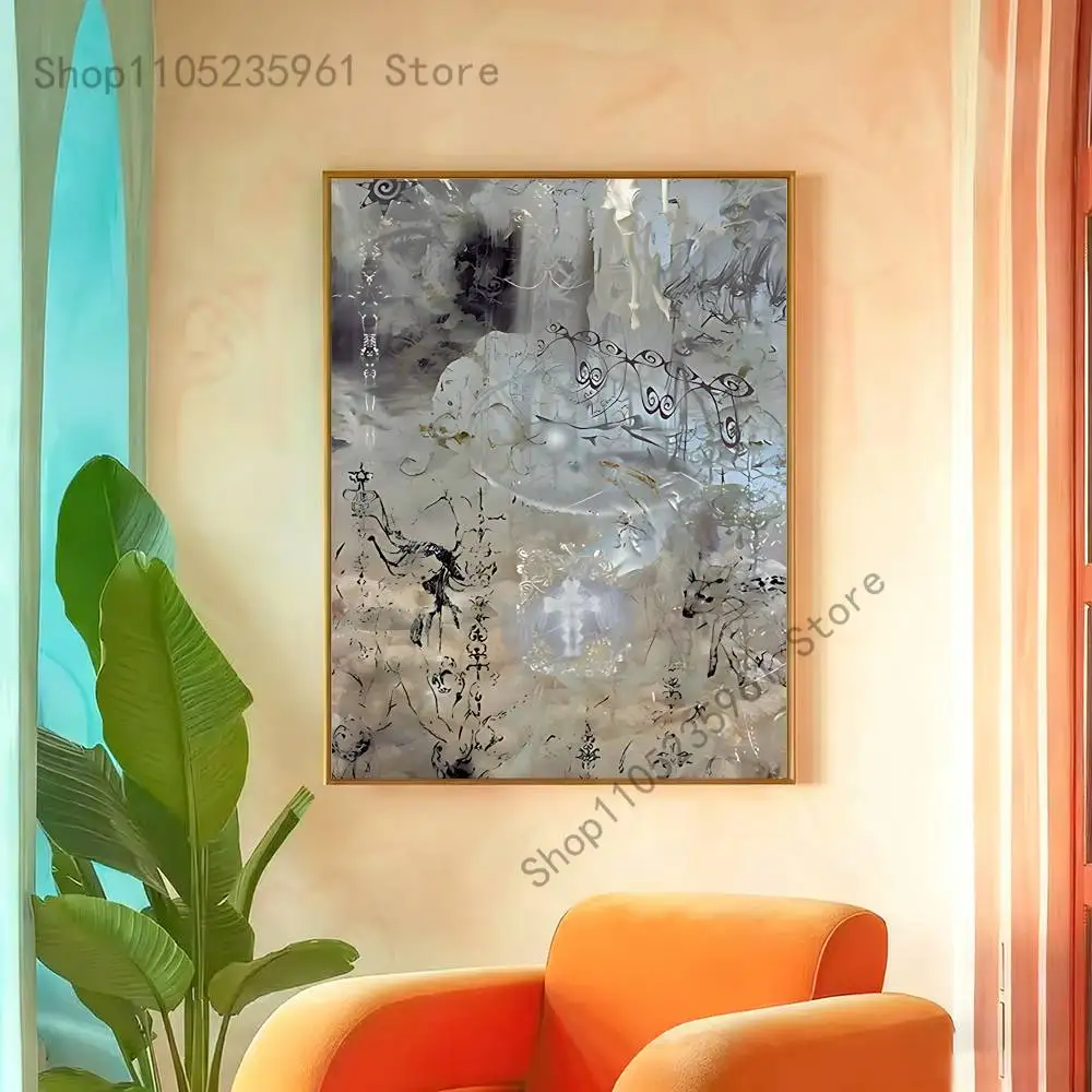 Plakat w mrocznym stylu gotyckiej estetyki Szary