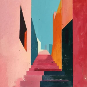 Grecka architektura - abstrakcyjny plakat Burgundia