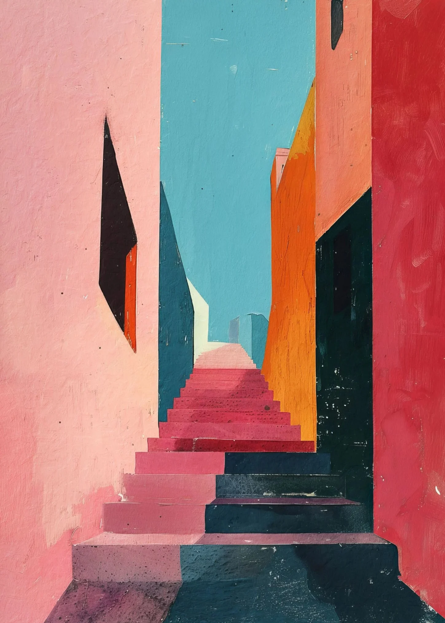 Grecka architektura - abstrakcyjny plakat Burgundia