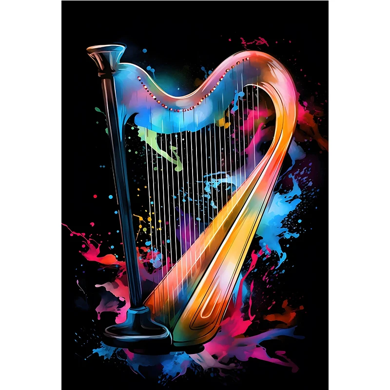Plakat instrumenty klasyczne – fortepian i gitara Beżowy