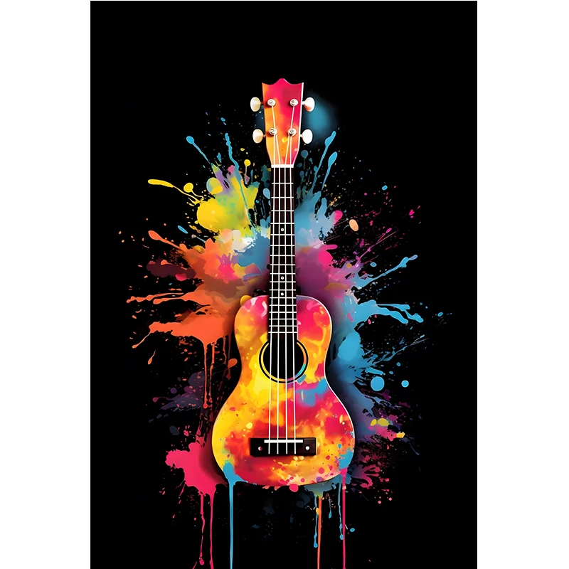 Plakat instrumenty klasyczne – fortepian i gitara Kolba