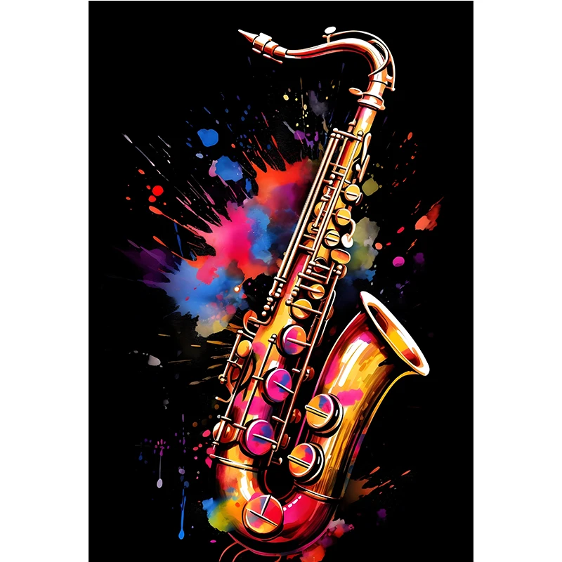 Plakat instrumenty klasyczne – fortepian i gitara Złoto