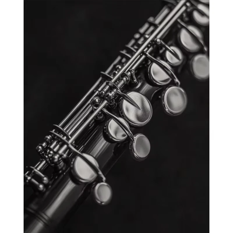 Plakat instrumenty muzyczne czarno-biały Czarny