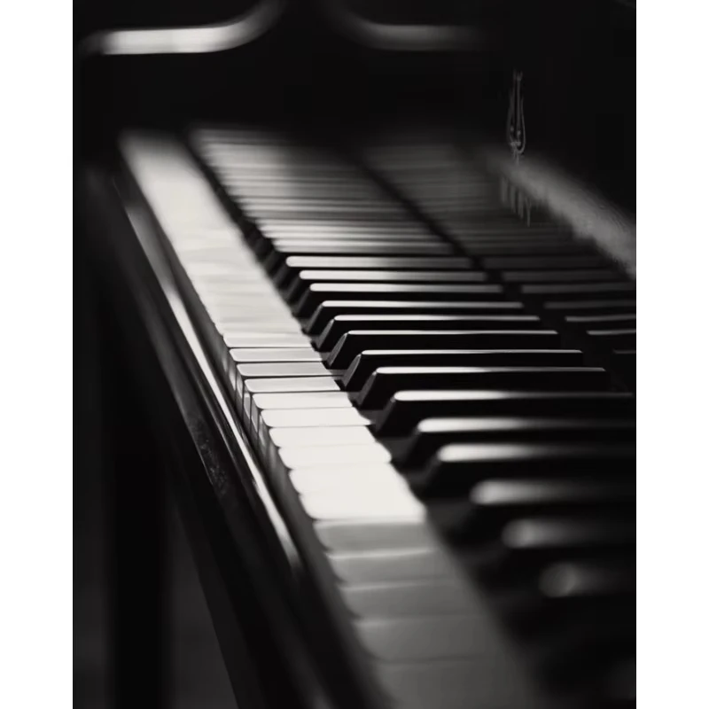 Plakat instrumenty muzyczne czarno-biały Zielony