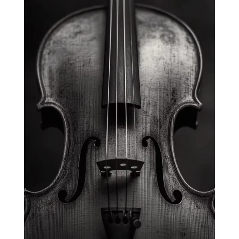 Plakat instrumenty muzyczne czarno-biały żółty