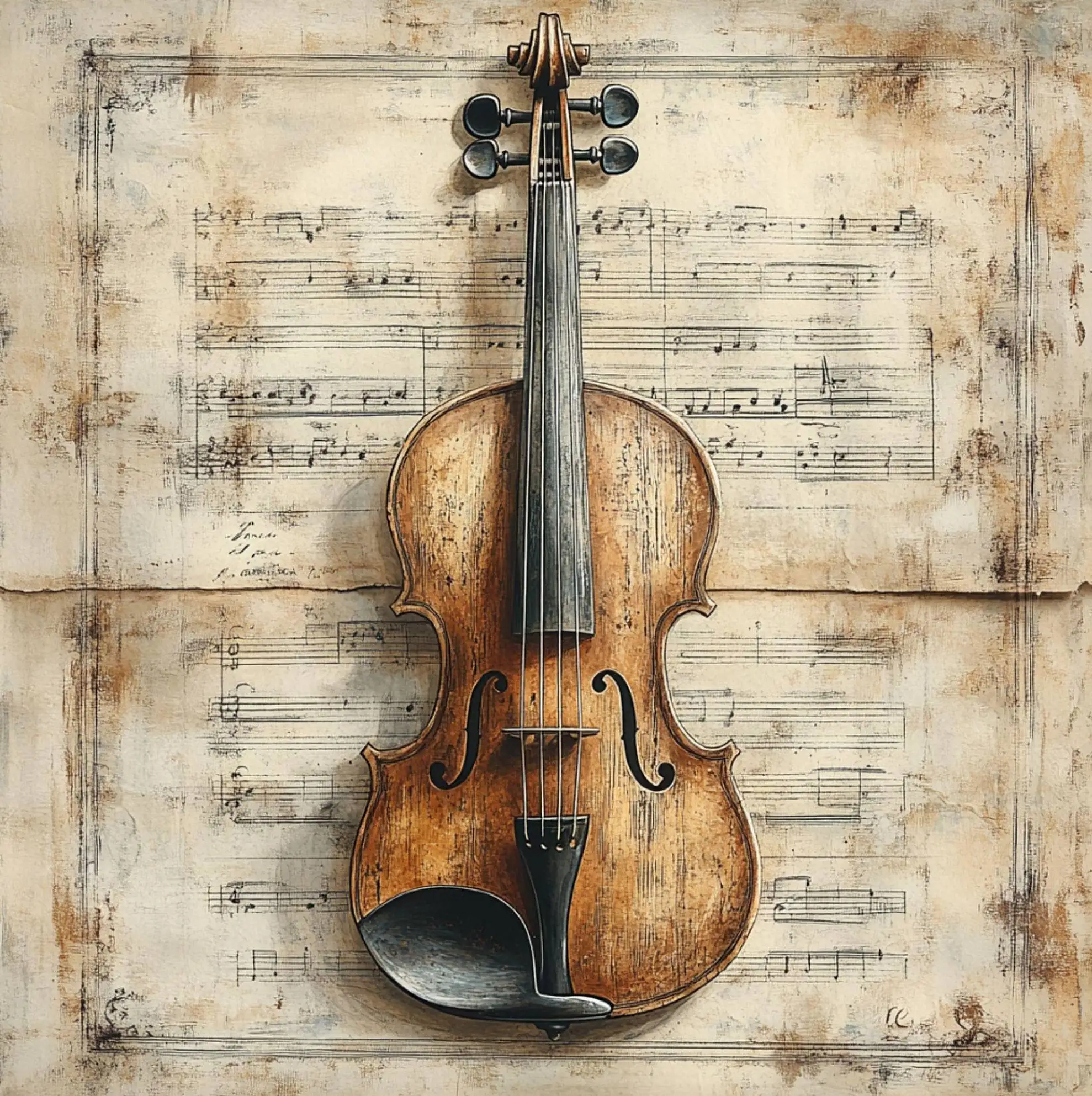 Plakat instrumenty muzyczne retro – gitara, perkusja, fortepian Zielony