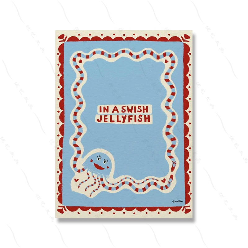 Plakat z jamnikiem i zwierzętami dla dzieci Fioletowy
