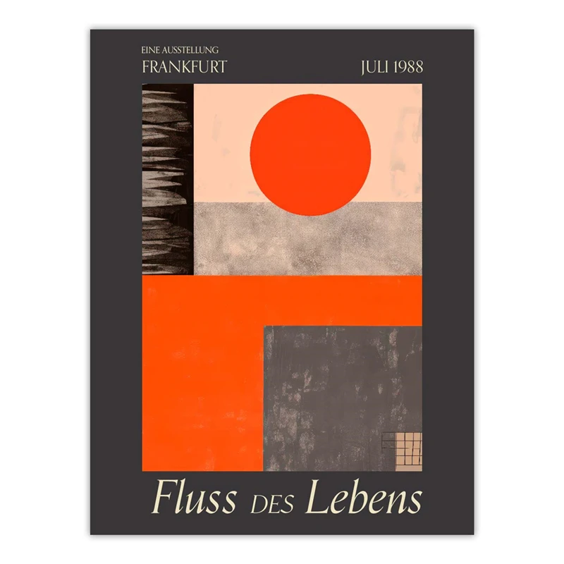 Plakat Japońska geometria vintage Burgundia