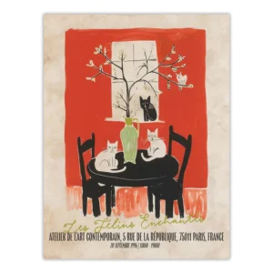 Plakat Japońska geometria vintage żółty
