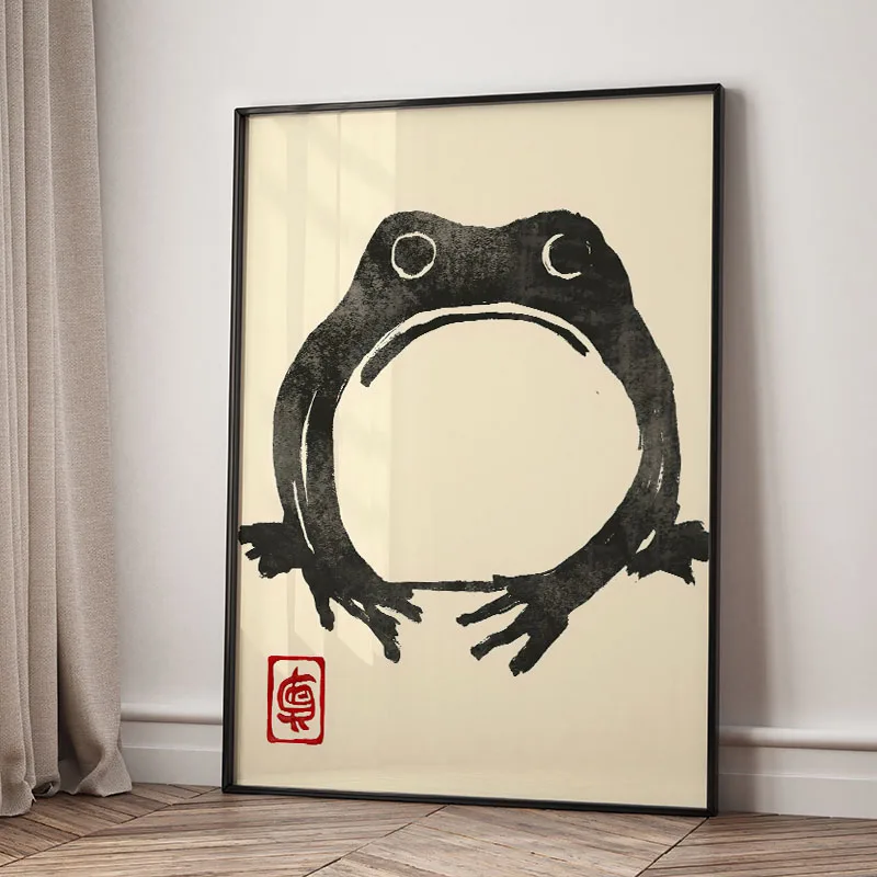 Plakat Japońska Żaba Ukiyo-e Vintage Biały