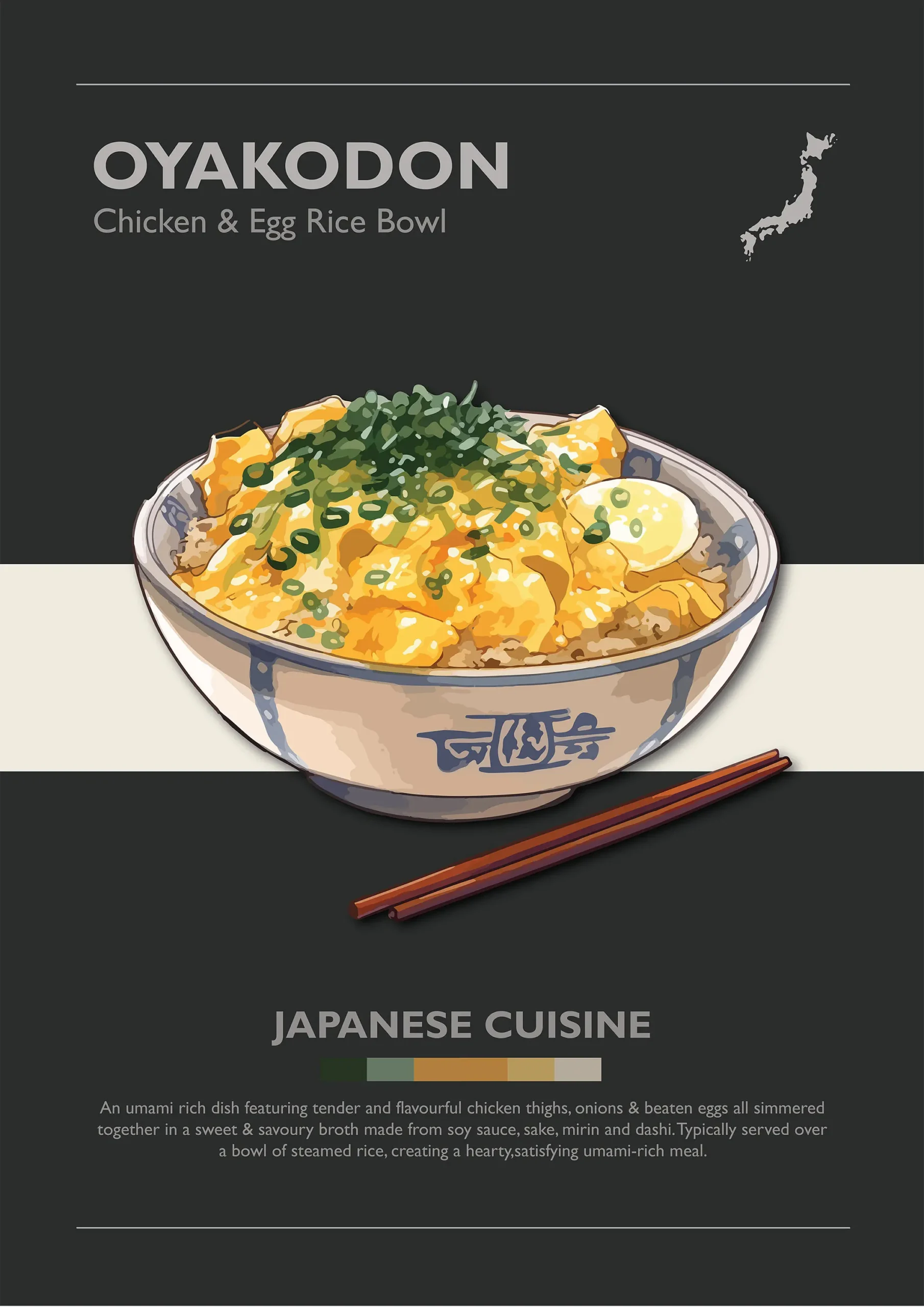 Plakat japońskie jedzenie - ramen, sushi i yakitori Fioletowy/фиолетовый