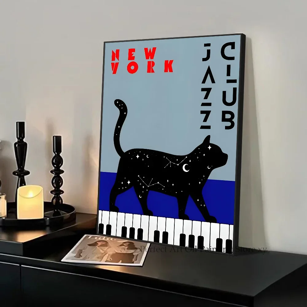 Plakat jazz i gramofon do salonu Burgundia