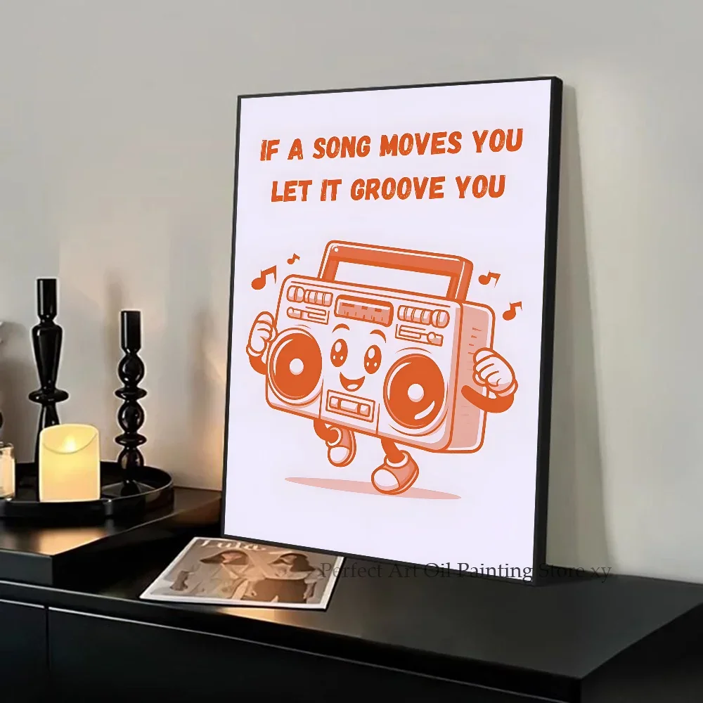 Plakat jazz i gramofon do salonu Czerwony