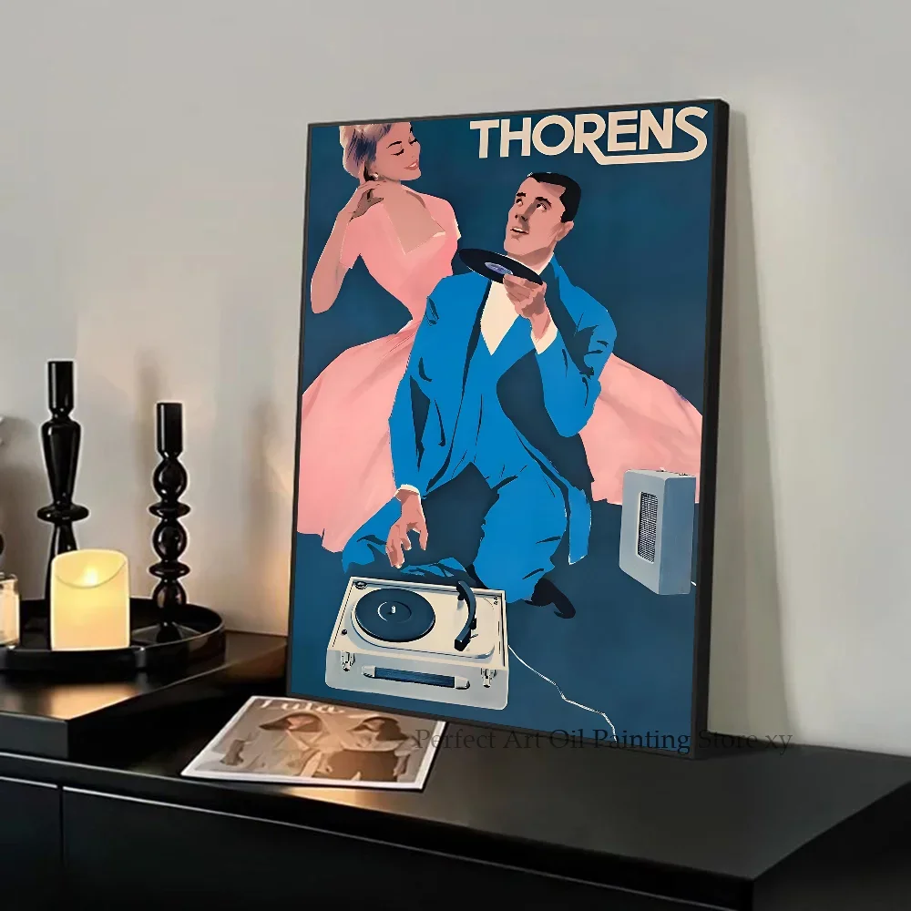 Plakat jazz i gramofon do salonu Granatowy