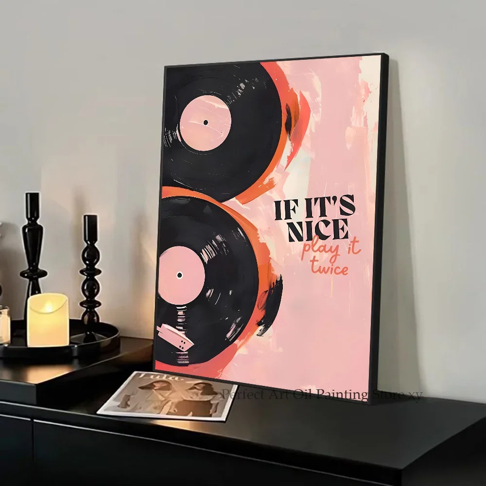 Plakat jazz i gramofon do salonu Jasnozielony