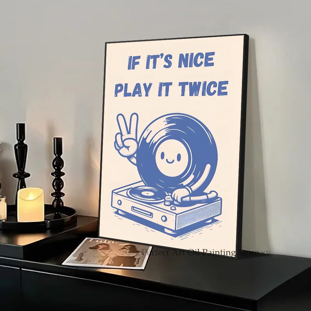 Plakat jazz i gramofon do salonu Jasnożółty