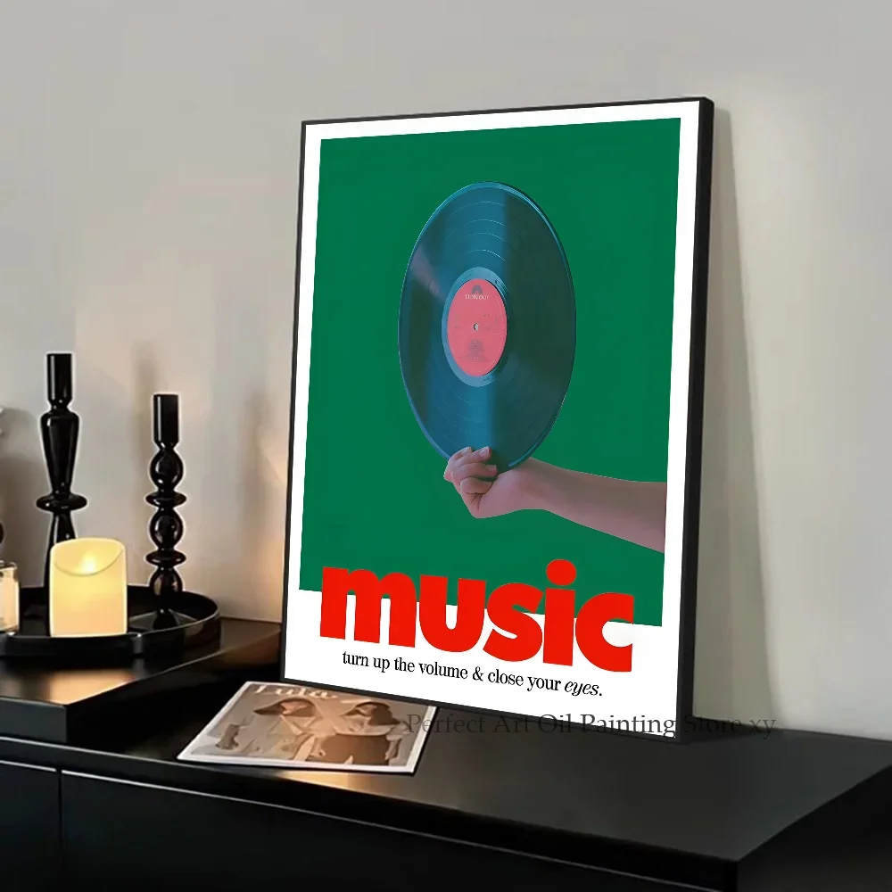 Plakat jazz i gramofon do salonu Niebieski
