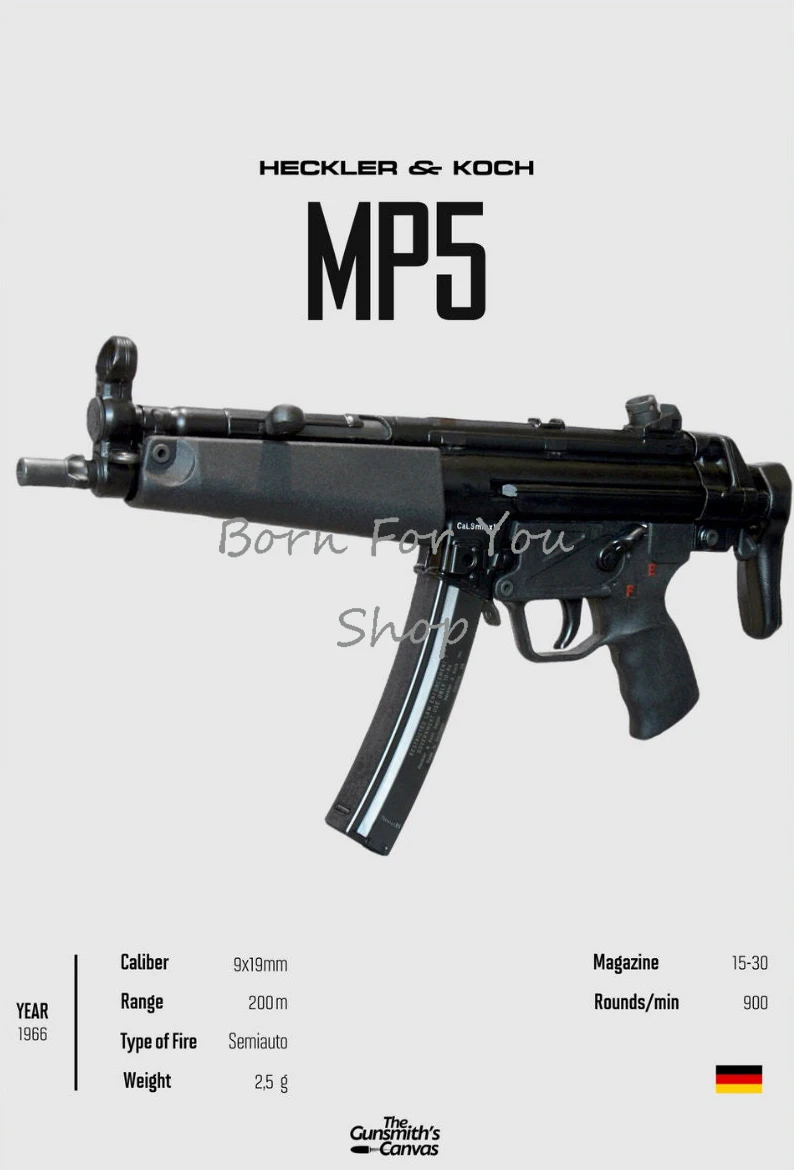 Plakat karabin militarny do pokoju Czarny