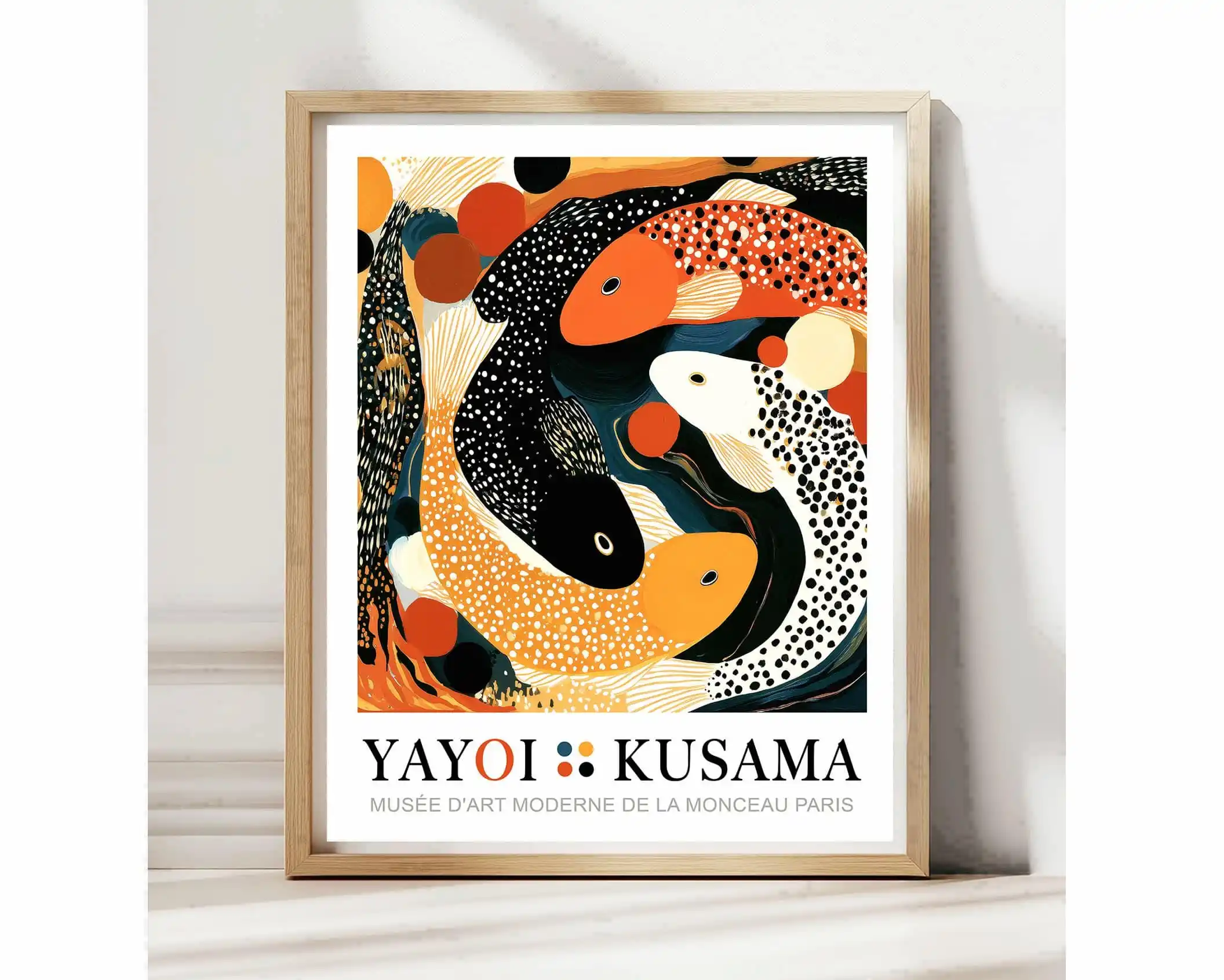 Plakat karpie koi - japońska grafika minimalistyczna Fioletowy/фиолетовый