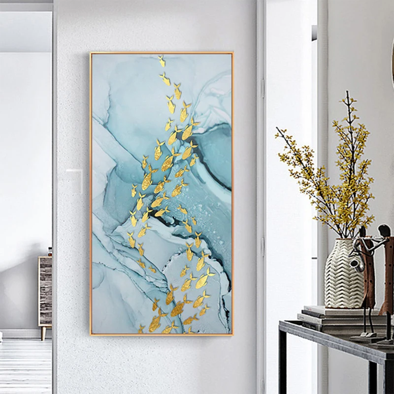 Karpie koi i lotos - plakat feng shui Jasnoszary