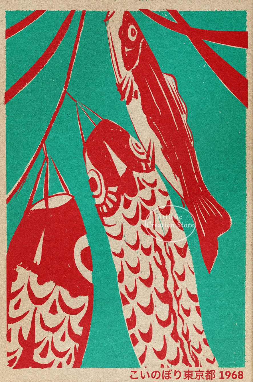 Plakat kawaii kuchnia japońska - kot i matcha Fioletowy