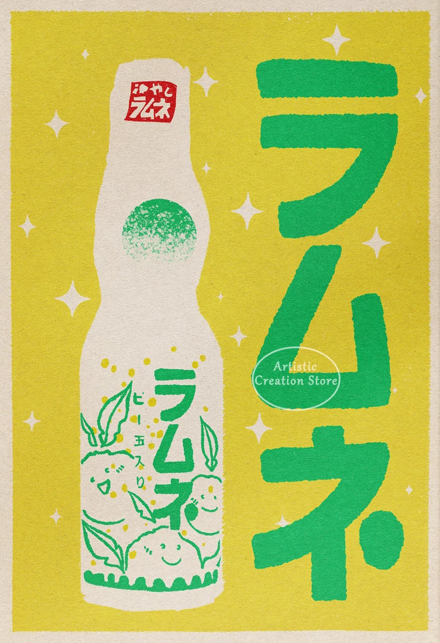 Plakat kawaii kuchnia japońska - kot i matcha Granatowy