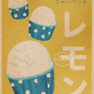 Plakat kawaii kuchnia japońska - kot i matcha Jasnozielony