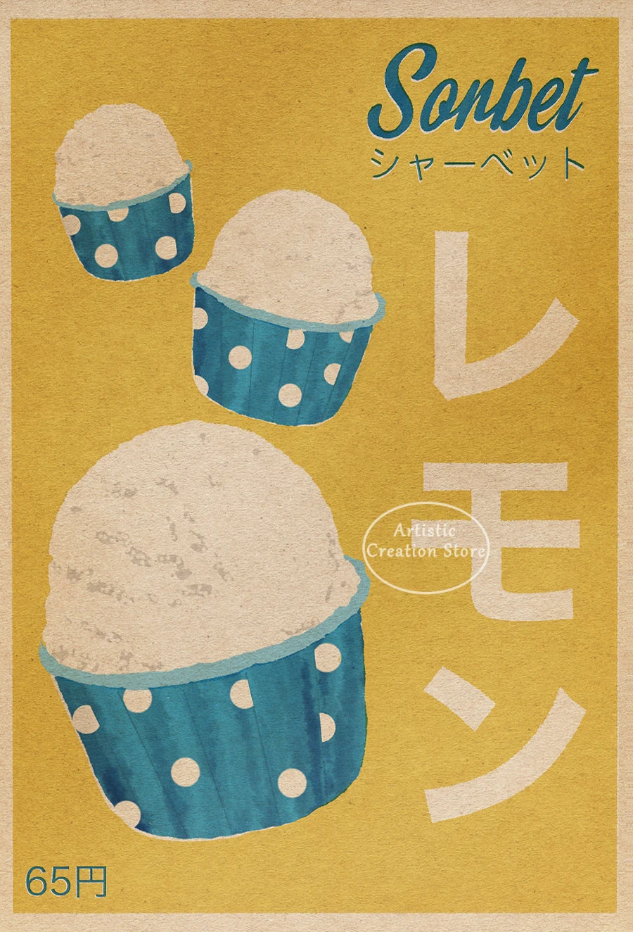 Plakat kawaii kuchnia japońska - kot i matcha Jasnozielony